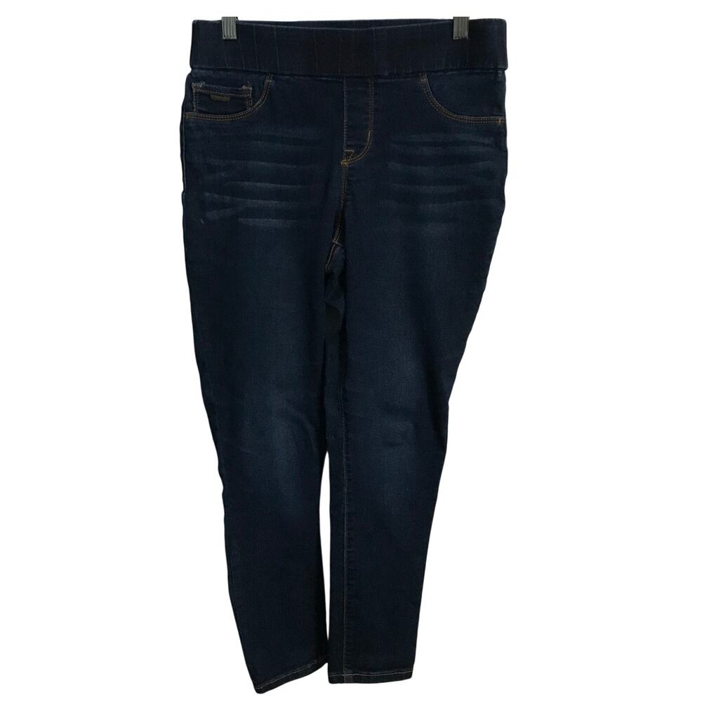 Nine West Jeans Size 4 Womens Heidi Pull On Skinny Crop Elastic Dark Wash Four
